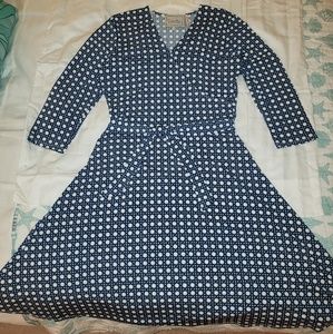 Leota faux wrap jersey knit dress, sz L
